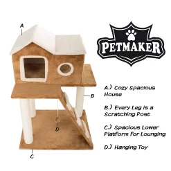 PetMaker 3-Tier Cat Tree With Ladder Condo & Toy -PetPals Group shop 3695727 ALT3