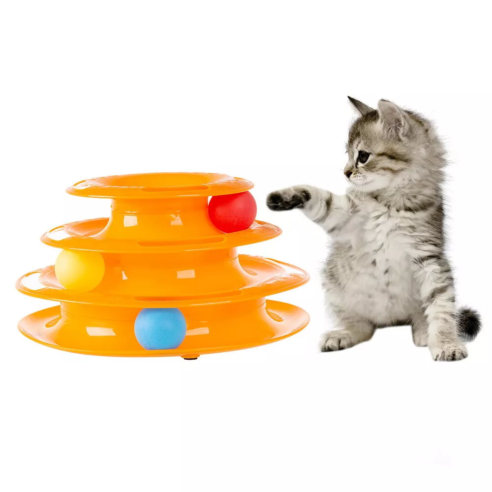 PetMaker Interactive Cat Toy Ball Tower - 3 Tier Round Track 3 PetMaker Interactive Cat Toy Ball Tower - 3 Tier Round Track