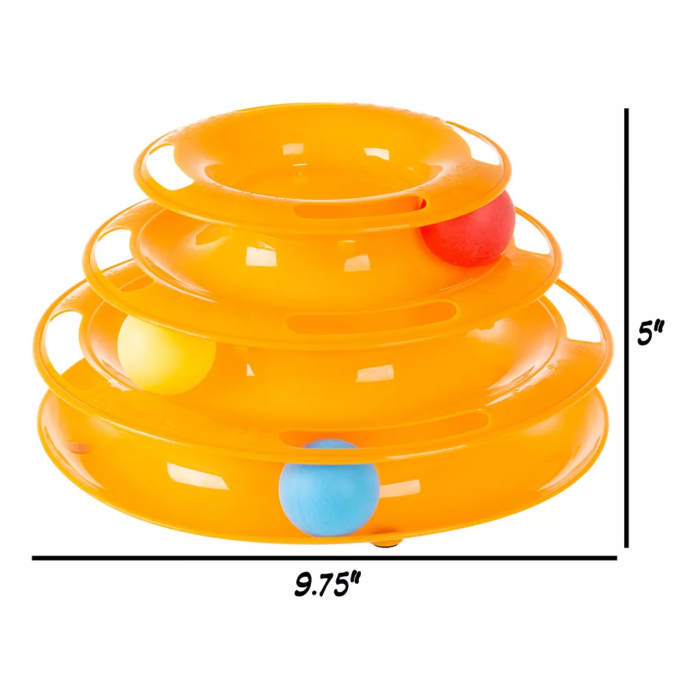PetMaker Interactive Cat Toy Ball Tower - 3 Tier Round Track 4 PetMaker Interactive Cat Toy Ball Tower - 3 Tier Round Track - Image 2