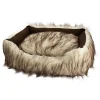 Duke And Darling Faux Fur White Pet Bed, Machine Washable, Slip Resistant, Safe Materials, Removable Cushion, Ultra Comfort - Ivory -PetPals Group shop 4766041