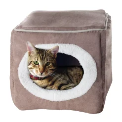 PetMaker Pet Pal Cozy Cave Enclosed Cube Cat Bed