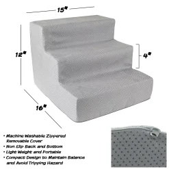 PetMaker Pet Pal High Density Foam Pet Stairs 3 Steps With Washable Cover -PetPals Group shop 4829991 ALT2