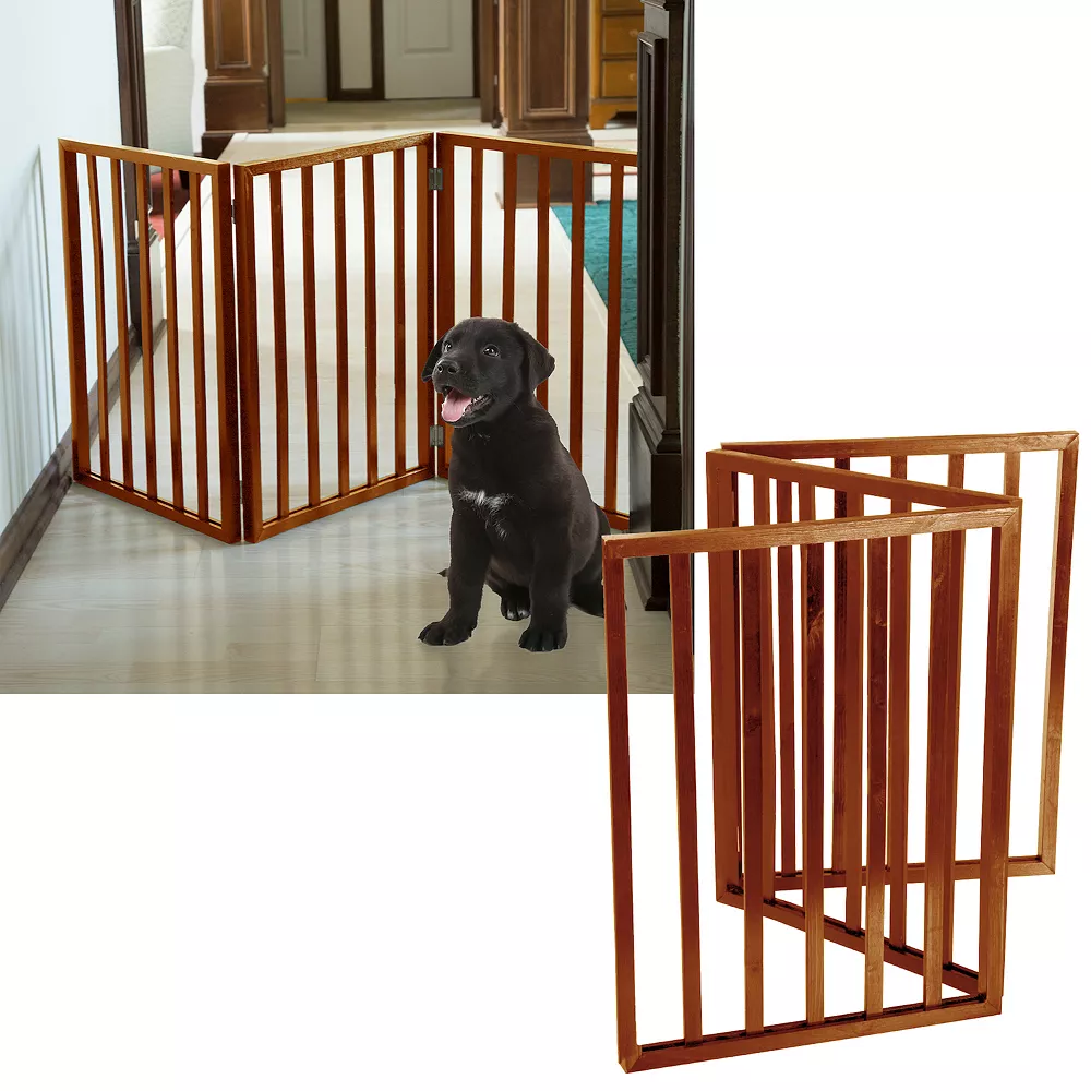PetMaker Pet Pal Freestanding Wooden Pet Gate 4 PetMaker Pet Pal Freestanding Wooden Pet Gate - Image 2