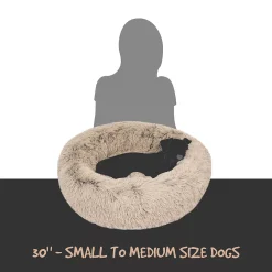 Madison Park Coco Faux Fur Self Warming Indoor Round Pet Donut Cuddler -PetPals Group shop 4835929 ALT2