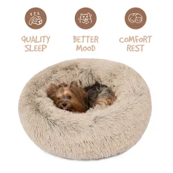 Madison Park Coco Faux Fur Self Warming Indoor Round Pet Donut Cuddler -PetPals Group shop 4835929 ALT6
