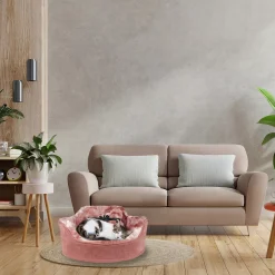 Precious Tails Faux Fur Pet Bed With Plush Bone Pillow -PetPals Group shop 5005416 ALT5