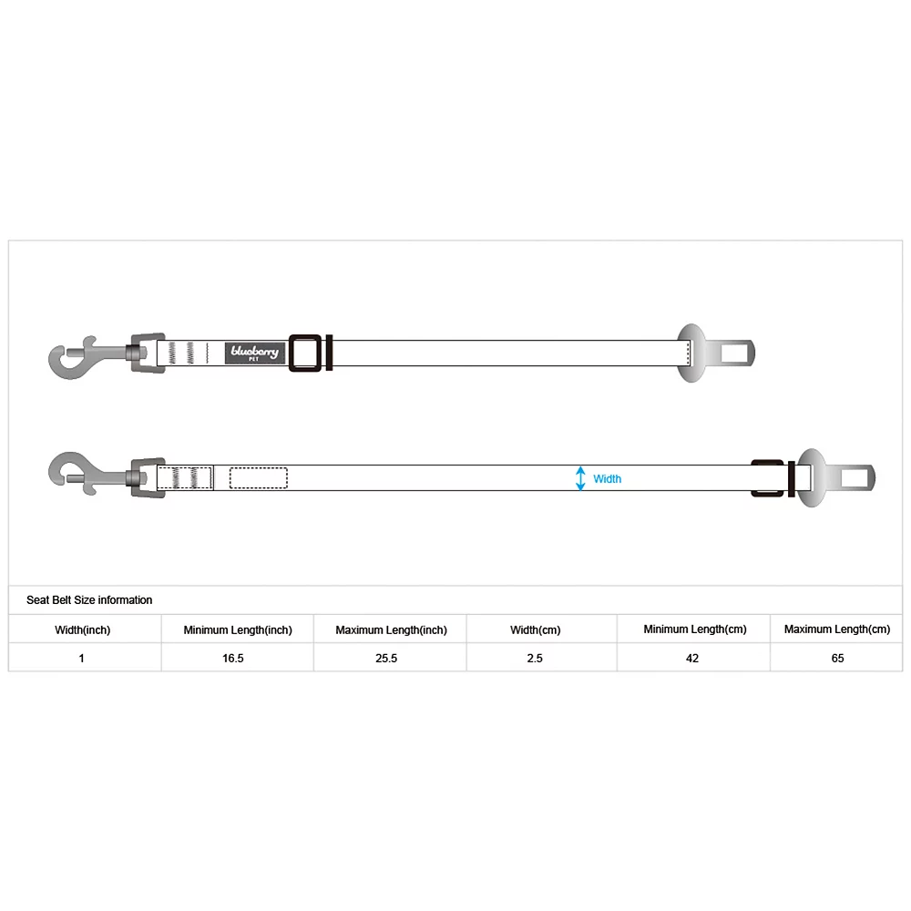 Blueberry Pet Classic Dog Seat Belt Tether 5 Blueberry Pet Classic Dog Seat Belt Tether - Image 3