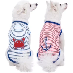 Blueberry Pet Sea Lover Dog T Shirt 2-Pack