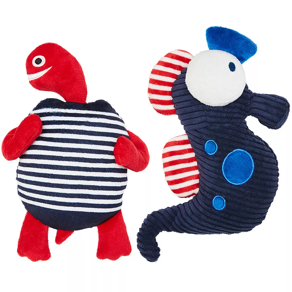 Blueberry Pet Turtle & Seahorse Dog Toy Set 3 Blueberry Pet Turtle & Seahorse Dog Toy Set