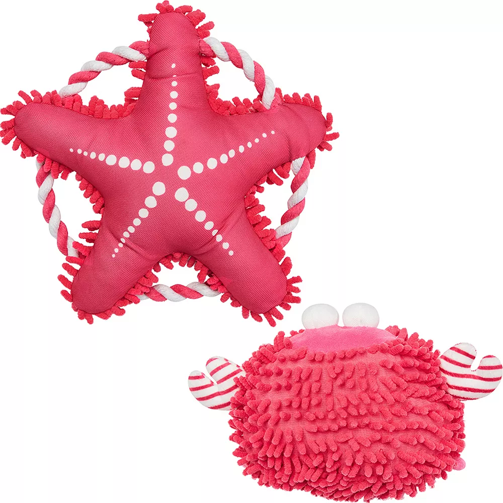 Blueberry Pet Squeaky Crab & Sea Star Dog Toy Set 4 Blueberry Pet Squeaky Crab & Sea Star Dog Toy Set - Image 2