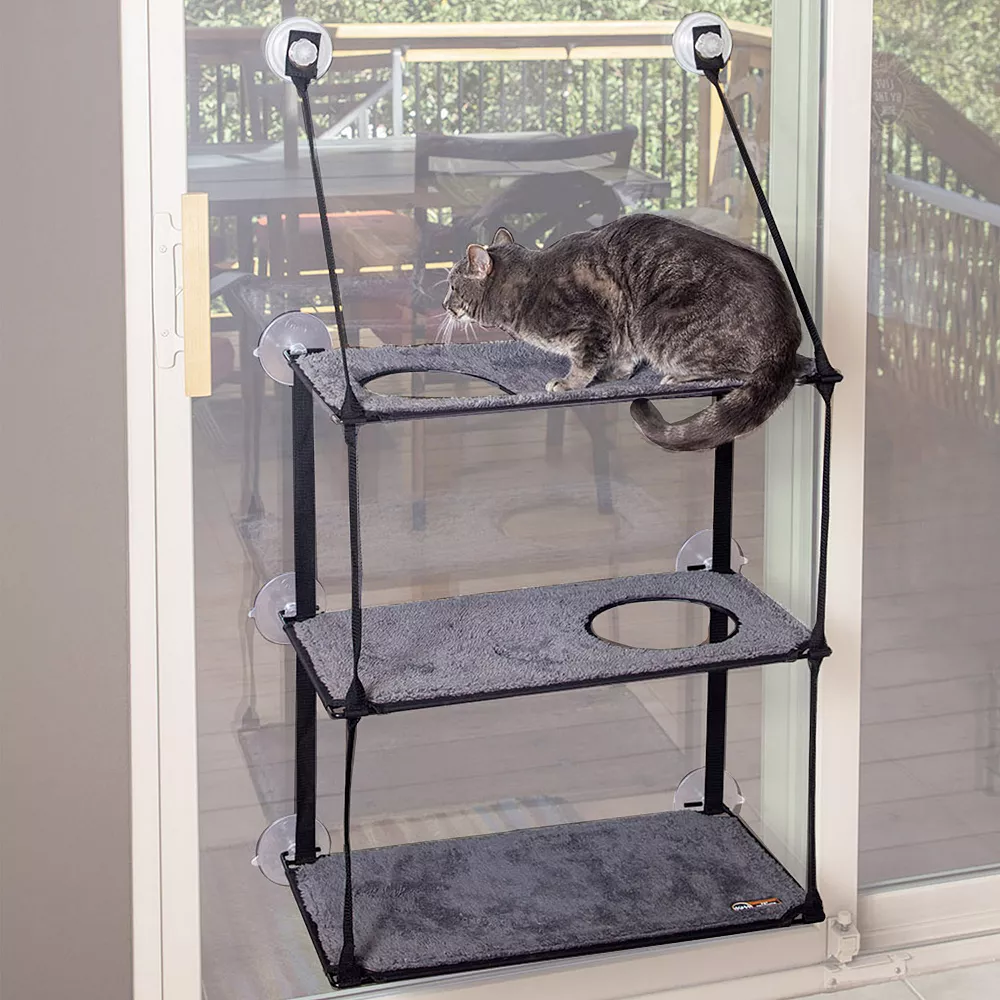 K And H Pet Products K&H Pet EZ Mount Triple Stack Cat Window Bed 3 K And H Pet Products K&H Pet EZ Mount Triple Stack Cat Window Bed