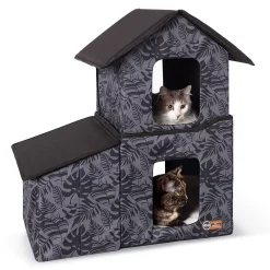 K And H Pet Products K&H Pet Outdoor Two-Story Kitty House With Dining Room
