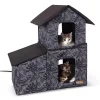K And H Pet Products K&H Pet Outdoor Heated Two-Story Kitty House With Dining Room 1 K And H Pet Products K&H Pet Outdoor Heated Two-Story Kitty House With Dining Room -PetPals Group shop 5207799 Gray Leaf