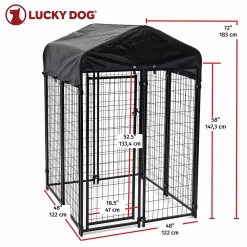 Lucky Dog 4' X 4' X 6' Uptown Welded Wire Outdoor Dog Kennel W/ Waterproof Cover 7 Lucky Dog 4' X 4' X 6' Uptown Welded Wire Outdoor Dog Kennel W/ Waterproof Cover -PetPals Group shop 5226005 ALT