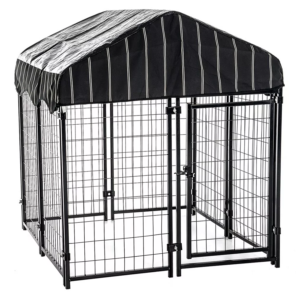 Lucky Dog 4' X 4' X 4.5' Uptown Welded Wire Dog Kennel W/ Waterproof Cover 3 Lucky Dog 4' X 4' X 4.5' Uptown Welded Wire Dog Kennel W/ Waterproof Cover