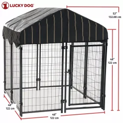 Lucky Dog 4' X 4' X 4.5' Uptown Welded Wire Dog Kennel W/ Waterproof Cover 7 Lucky Dog 4' X 4' X 4.5' Uptown Welded Wire Dog Kennel W/ Waterproof Cover -PetPals Group shop 5226015 ALT3