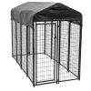 Lucky Dog Uptown Large Outdoor Covered Kennel Heavy Duty Dog Fence Pen, Black -PetPals Group shop 5244442