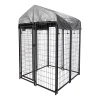 Homestead Large Welded Wire Outdoor Pet Kennel With Waterproof Cover, Black -PetPals Group shop 5420343