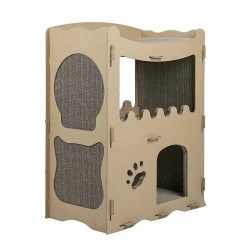 Petique Feline Penthouse Sustainable Cardboard Cat House And Scratching Boards