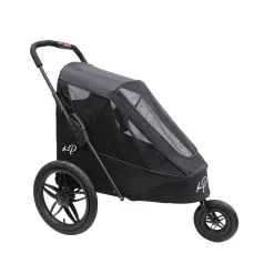 Petique Pet Mobile Breeze Jogger Stroller Cart With Mesh Windows For Dogs, Black
