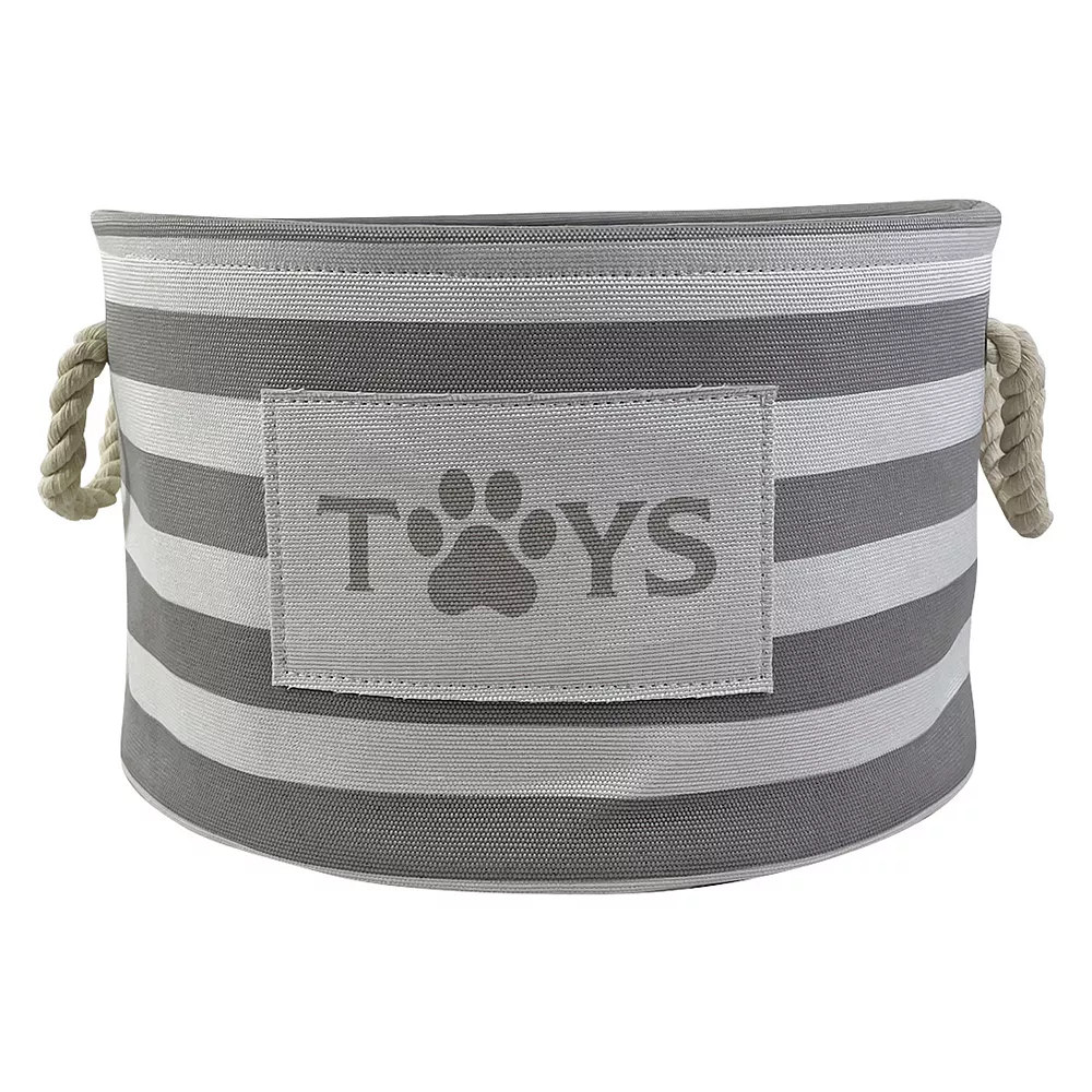 Sonoma Goods For Life® Striped Canvas Pet Toy Storage Bin 3 Sonoma Goods For Life® Striped Canvas Pet Toy Storage Bin