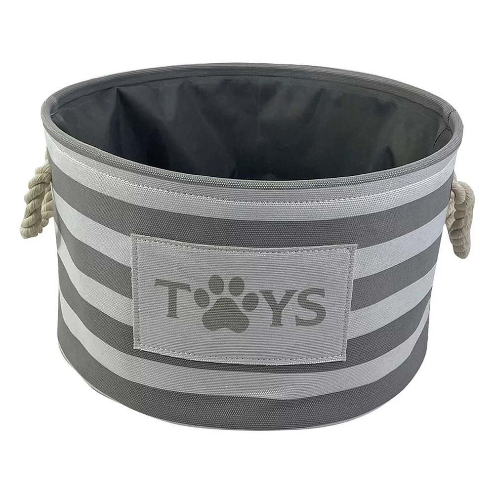 Sonoma Goods For Life® Striped Canvas Pet Toy Storage Bin 4 Sonoma Goods For Life® Striped Canvas Pet Toy Storage Bin - Image 2
