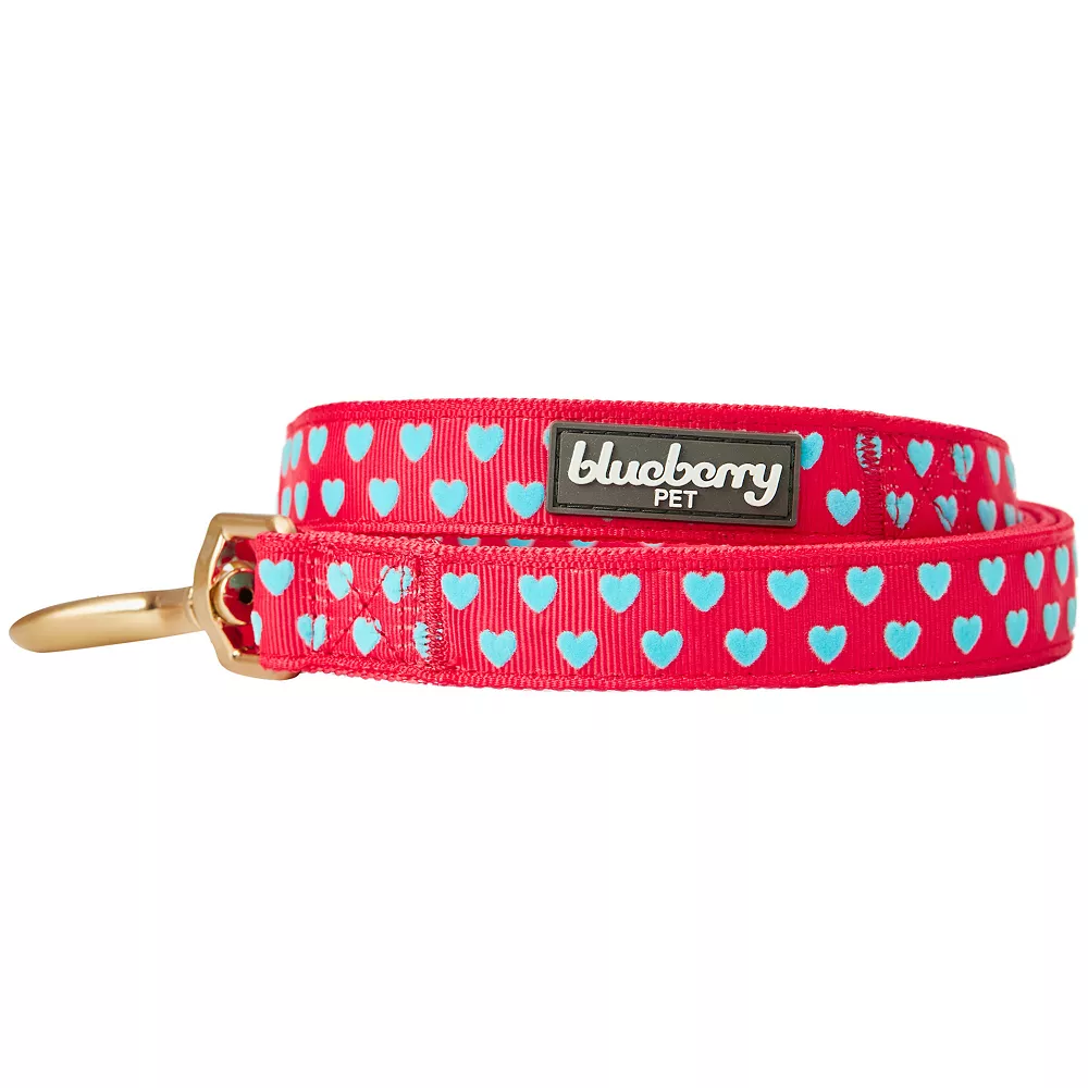 Blueberry Pet Velvety Heart Flocking Dog Leash 4 Blueberry Pet Velvety Heart Flocking Dog Leash - Image 2