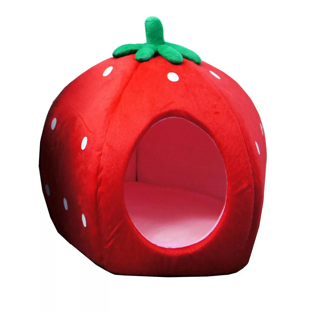 YML Strawberry Pet Bed House, Small, Red 4 YML Strawberry Pet Bed House, Small, Red - Image 2