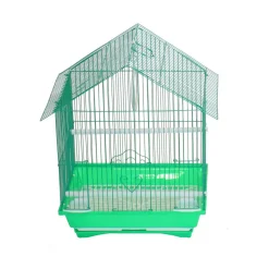 YML A1314MGRN House Top Style Small Parakeet Cage - 13.3" X 10.8" X 17.8" - Green