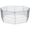 YML Animal Play Pen With Door 24" X 48" - 8 Panels Black -PetPals Group shop 5672652