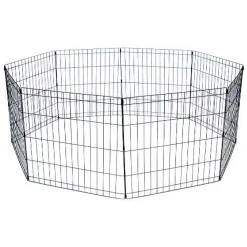 YML Animal Play Pen With Door 24" X 48" - 8 Panels Black