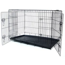 YML 24" Foldable Heavy Duty 2 Door Dog Crate