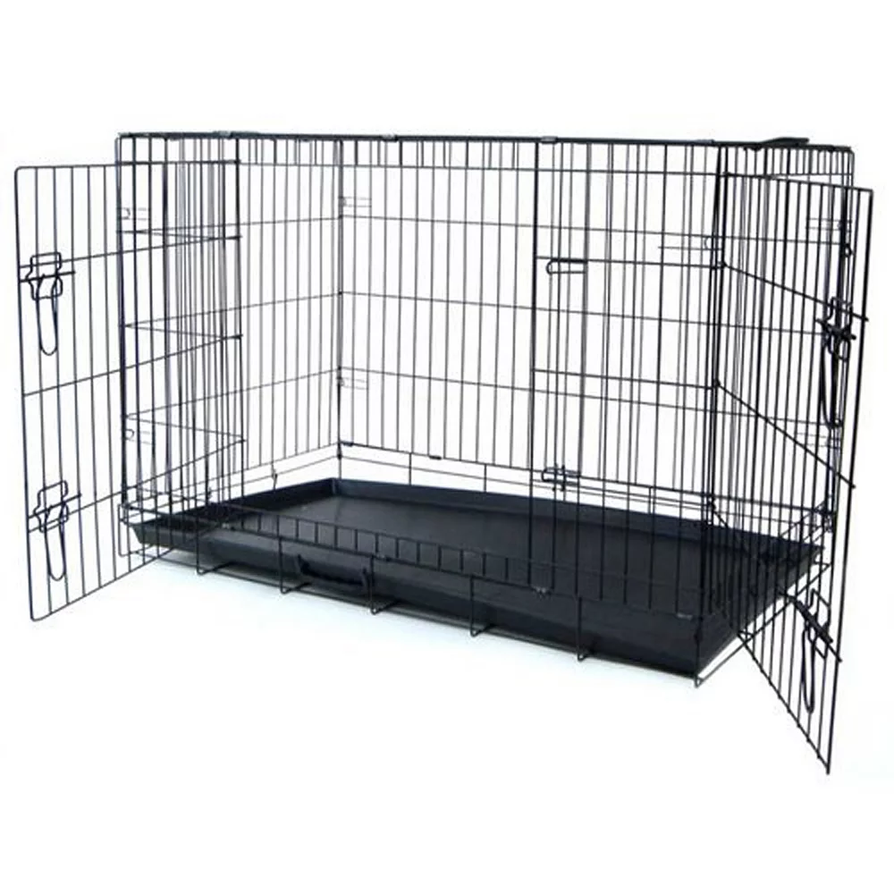 YML 24" Foldable Heavy Duty 2 Door Dog Crate 3 YML 24" Foldable Heavy Duty 2 Door Dog Crate