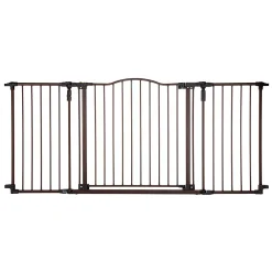 North States MyPet Extra Wide Windsor Arch Indoor 38.3" X 72" X 30" Pet Gate Barrier, Bronze