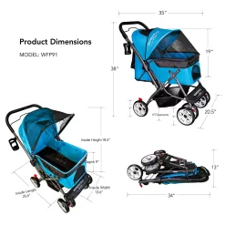 WonderFold P-Series Pet Stroller With Reversible Handle -PetPals Group shop 5736186 ALT11