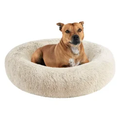 Madison Park Serena Plush Faux Fur & Memory Foam Base Oval Pet Bed