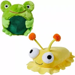 Blueberry Pet Frog & Slug 2-piece Squeaky Plush Dog Toy Set
