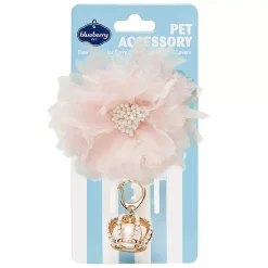 Blueberry Pet Flower & Crown Dog Collar Accessory Set