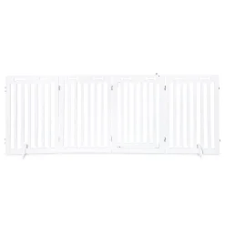 Arf Pets Free Standing Wood Retractable Dog Gate With Walk Through House Door For Pet And Baby -PetPals Group shop 5890501 ALT2