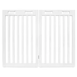 Arf Pets Free Standing Wood Retractable Dog Gate With Walk Through House Door For Pet And Baby -PetPals Group shop 5890501 ALT3