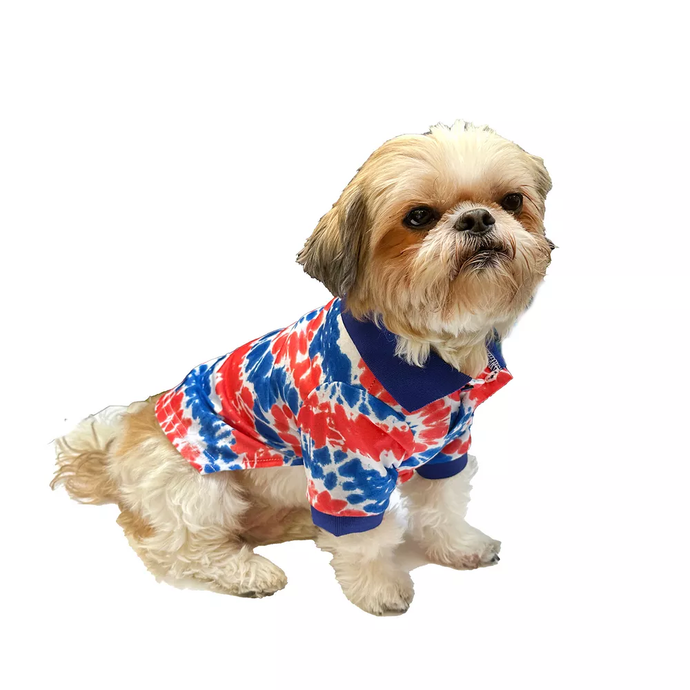 Woof Americana Tiedye Polo Dog Shirt 3 Woof Americana Tiedye Polo Dog Shirt