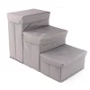 Precious Tails Padded 3-Step Pet Storage Foldable Dog & Cat Stairs -PetPals Group shop 5984938 Gray
