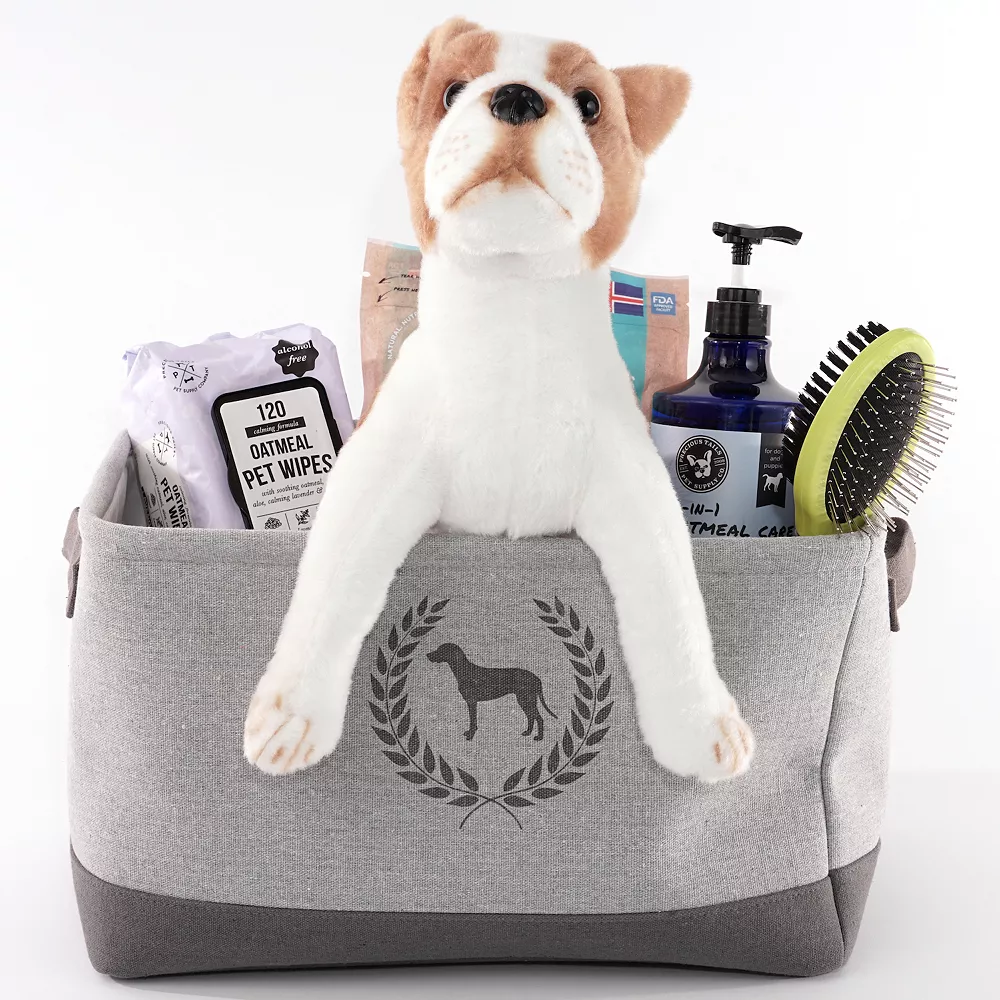 Precious Tails Dog Crest Print Linen Storage Bin Set 6 Precious Tails Dog Crest Print Linen Storage Bin Set - Image 4