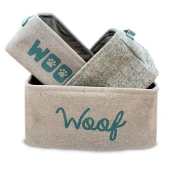 Precious Tails "Woof" 3-Piece Storage Bins Set