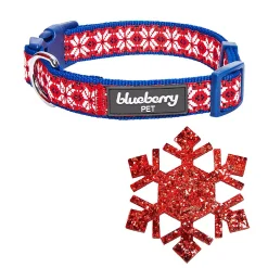 Blueberry Pet Christmas Snowflakes Dog Collar -PetPals Group shop 5985963 ALT2