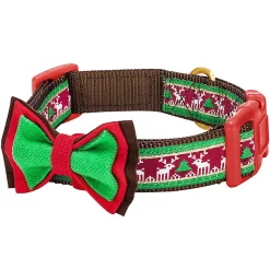 Blueberry Pet Christmas Reindeer Bow Tie Dog Collar -PetPals Group shop 5985967 ALT