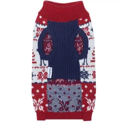 Blueberry Pet Christmas Reindeer Dog Jacquard Sweater In Tango Red -PetPals Group shop 5985979 ALT3