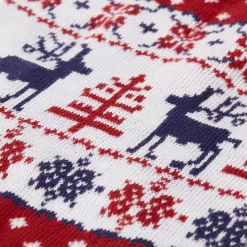 Blueberry Pet Christmas Reindeer Dog Jacquard Sweater In Tango Red -PetPals Group shop 5985979 ALT4