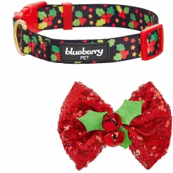 Blueberry Pet Christmas Holly Dog Collar 9 Blueberry Pet Christmas Holly Dog Collar -PetPals Group shop 5986155 ALT3