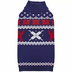 Blueberry Pet Christmas Reindeer Dog Lopi Sweater In Royal Blue -PetPals Group shop 5986750 ALT3